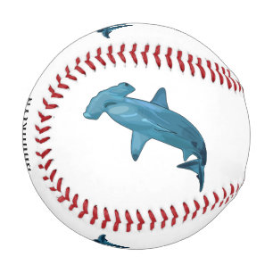 Hammerhead shark cartoon illustration baseball