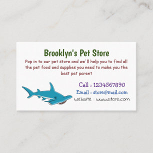 Hammerhead shark cartoon illustration  business card