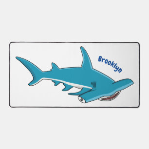 Hammerhead shark cartoon illustration  desk mat