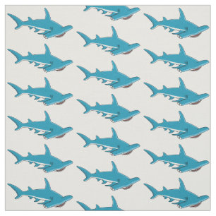Hammerhead shark cartoon illustration  fabric