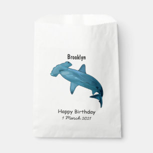 Hammerhead shark cartoon illustration favour bags