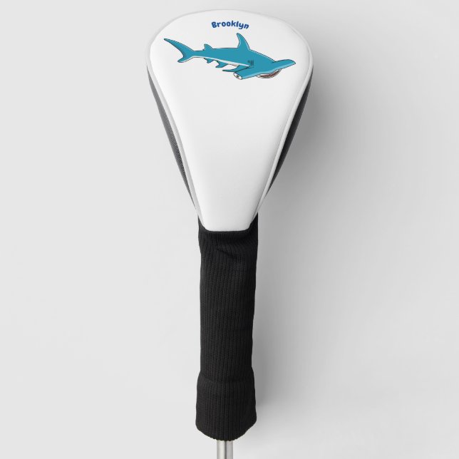 Hammerhead shark cartoon illustration  golf head cover (Front)