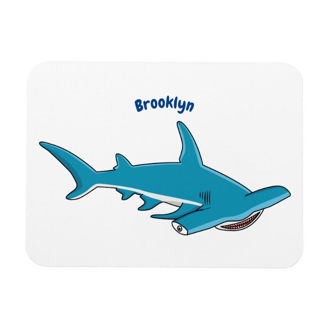 Hammerhead shark cartoon illustration magnet (Horizontal)