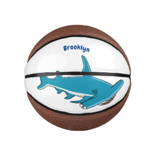 Hammerhead shark cartoon illustration mini basketball