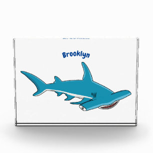 Hammerhead shark cartoon illustration photo block