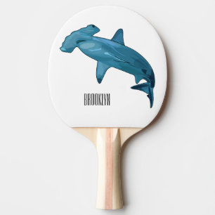 Hammerhead shark cartoon illustration ping pong paddle