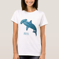 Hammerhead shark cartoon illustration