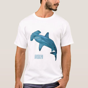 Hammerhead shark cartoon illustration T-Shirt