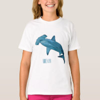 Hammerhead shark cartoon illustration