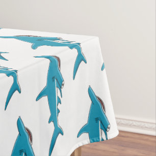 Hammerhead shark cartoon illustration  tablecloth