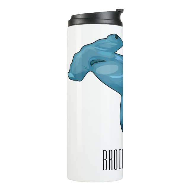 Hammerhead shark cartoon illustration thermal tumbler (Rotated Left)
