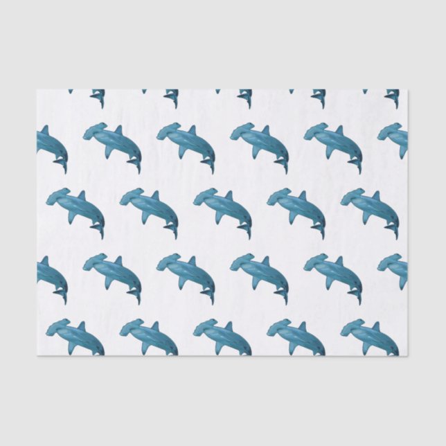 Hammerhead shark cartoon illustration tissue paper (Front)
