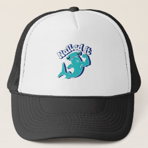 Hammerhead Shark Flexing Nailed It  Trucker Hat