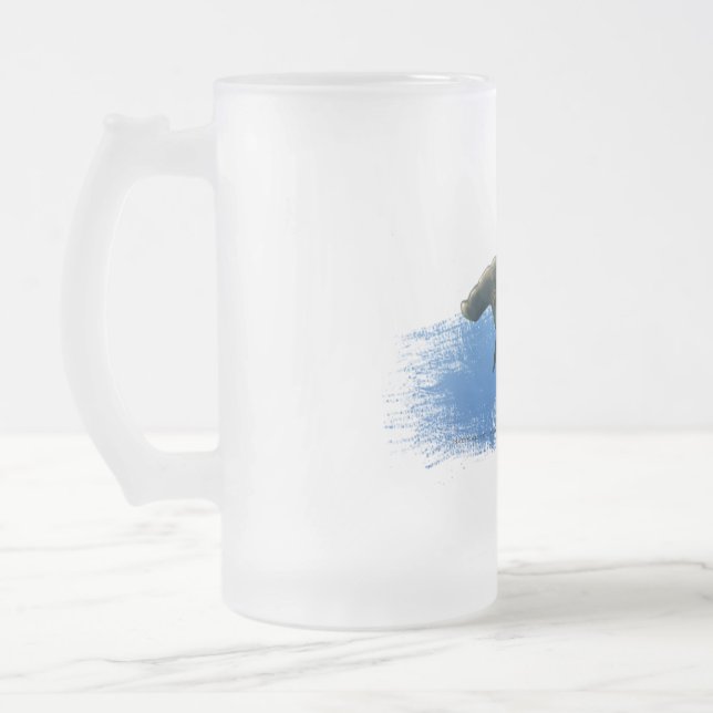 Hammerhead Shark frosted beer glass Frosted Glass Beer Mug (Left)