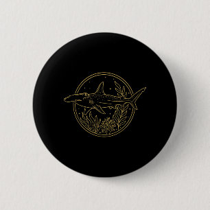 Hammerhead Shark Illustration Ocean 6 Cm Round Badge
