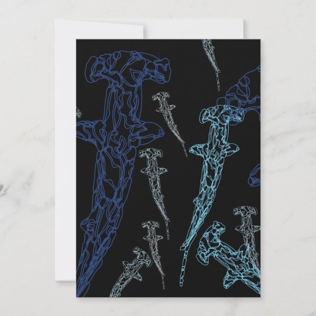 Hammerhead shark invitation (Front)