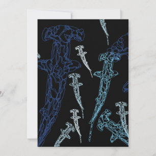 Hammerhead shark invitation