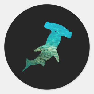 Hammerhead Shark Lovers Silhouette Earth Day And O Classic Round Sticker