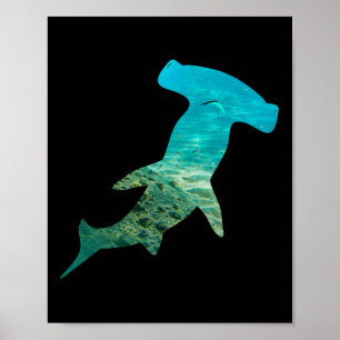Hammerhead Shark Lovers Silhouette Earth Day And O Poster