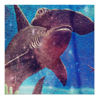 Hammerhead Shark Painting Poster