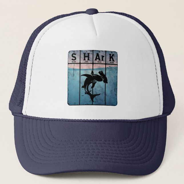 Hammerhead Shark Periodic Table Elements Chemistry Trucker Hat (Front)