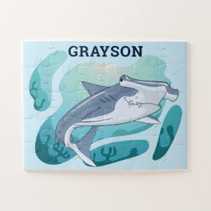 Hammerhead Shark Personalised Kids Jigsaw Puzzle