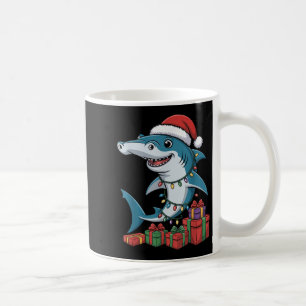 Hammerhead Shark Santa Hat Christmas Funny Marine  Coffee Mug