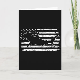 Hammerhead Shark Us Flag Independence Day  Card