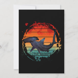 HAMMERHEAD SHARK VINTAGE SUNSET INVITATION