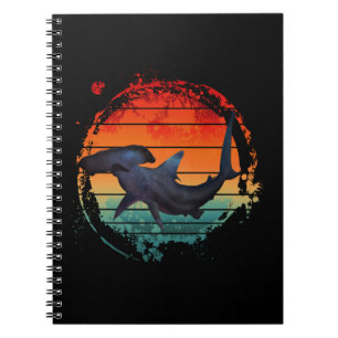 HAMMERHEAD SHARK VINTAGE SUNSET NOTEBOOK