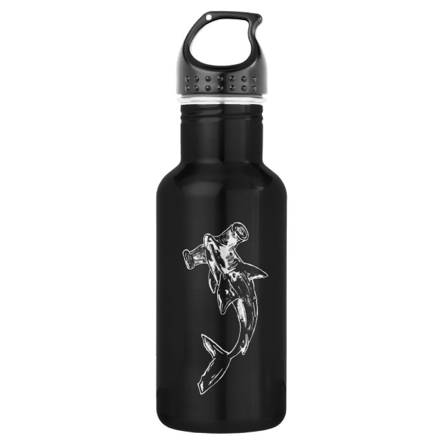 Hammerhead Shark White Lines 532 Ml Water Bottle (Front)