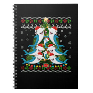 Hammerhead Shark Xmas Lighting Tree Shark Notebook