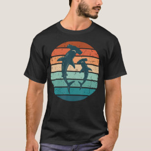Hammerhead Shark Yin Yang Retro Snorkeler T-Shirt