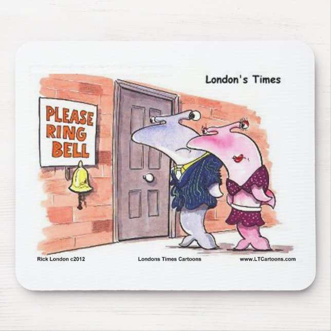 Hammerhead Sharks @ Door Funny Gifts Tees Etc Mouse Mat (Front)