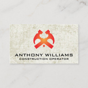 Hammers and House Roof   Grunge Background Business Card