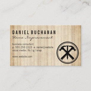 Hammers and Nail   Carpentry   Wood Business Card