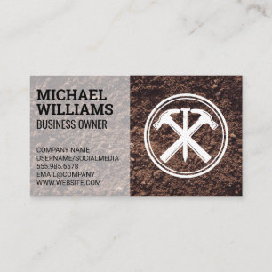 Hammers and Nail   Construction Contractor Business Card