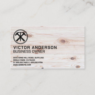Hammers and Nail Logo   Wood Business Card
