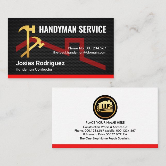 Hammers On Wire Mesh Building Business Card (Front/Back)