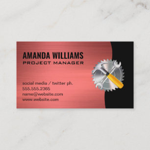 Hammers Wrench and Saw   Construction Business Card