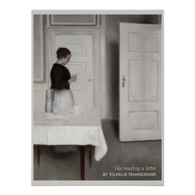 Hammershøi Ida reading a letter CC0695 Poster (Front)