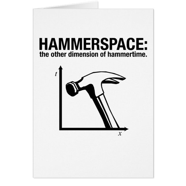hammerspace: the other dimension of hammertime. (Front)