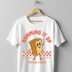 Hamming It Up Retro Sandwich Cartoon T-Shirt
