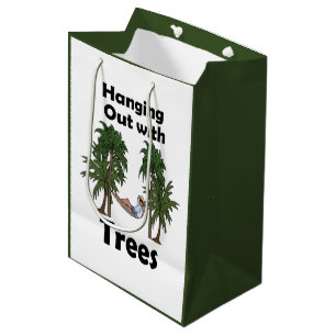 Hammock Camping Hanging Out With Trees Funny Quote Medium Gift Bag