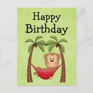 Hammock Monkey  Birthday Invitation Postcard