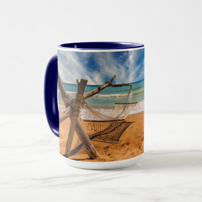 Hammock on a Tropical Beach Resort Mug (Front Left)