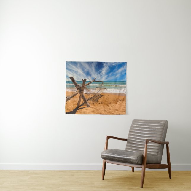 Hammock on a Tropical Beach Resort | Thailand Tapestry (In Situ (Horizontal))