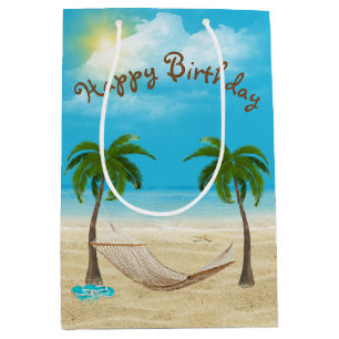 Hammock on Beach Birthday Medium Gift Bag
