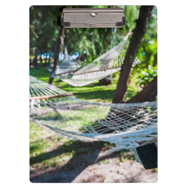 Hammock on the beach, Fiji Clipboard (Front)