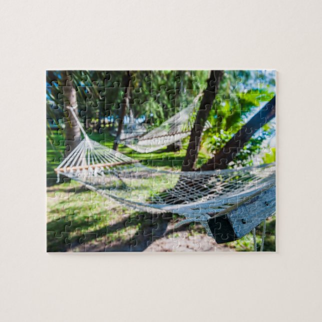 Hammock on the beach, Fiji Jigsaw Puzzle (Horizontal)
